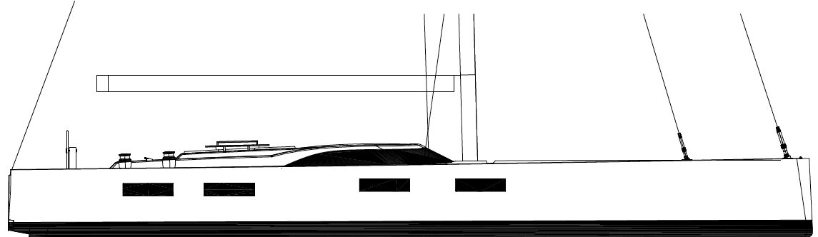 side view of the yacht