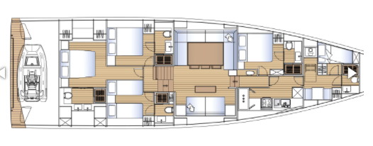 top view of the yacht